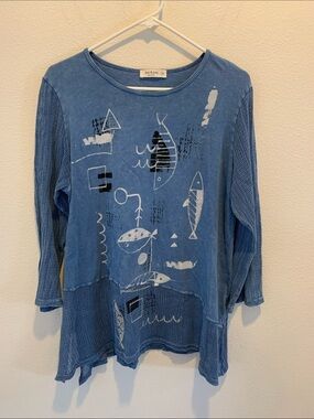 Jess&Jane Indigo Fish Graphic Tunic​​